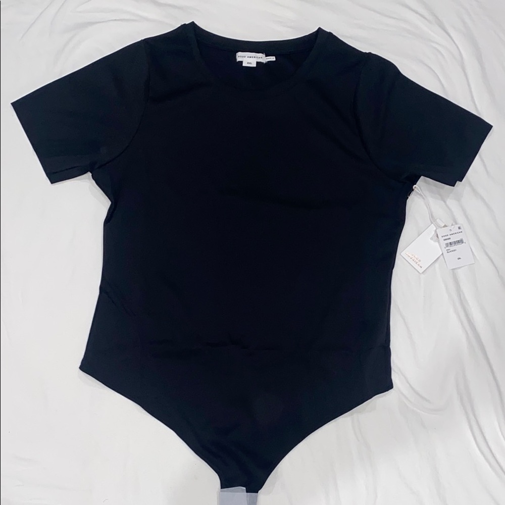 Good American Black Bodysuit Top size 2XL